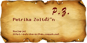 Petrika Zoltán névjegykártya